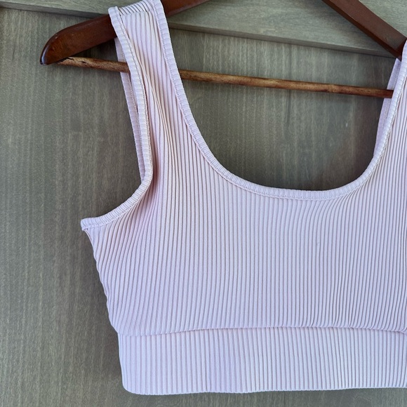 Electric Yoga Pink Sedona Ribbed Bra Flower Cutout Back Women’s size Small - Picture 3 of 15